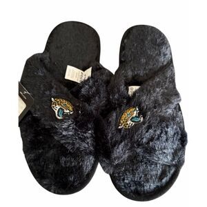 Jacksonville Jaguars Fur Cross Slide Slippers Size 8